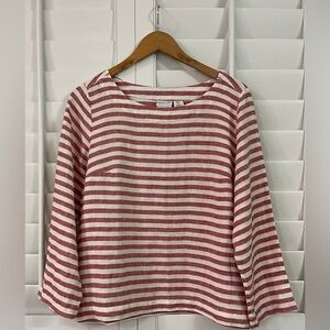 Rachel Zoe 100% Linen Striped Top